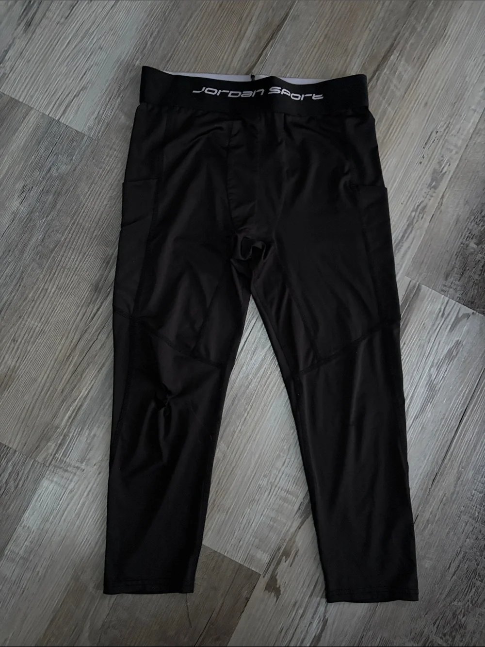 Jordan Boys Dri-Fit Black Tights Size L